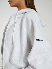 South Beach Grey Cropped Zip Up Sweatshirt - Image 5 of 6