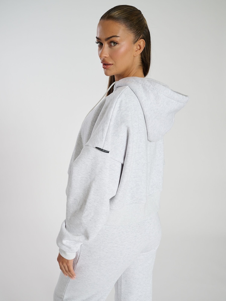 South Beach Grey Cropped Zip Up Sweatshirt - Image 6 of 6