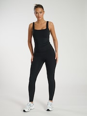 South Beach Black Scoop Vest Top With Built-In-Bra - Image 4 of 5