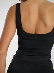 South Beach Black Scoop Vest Top With Built-In-Bra - Image 5 of 5