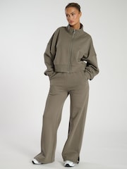 South Beach Green Cropped Zip Up Sweatshirt - Image 2 of 6