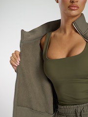 South Beach Green Cropped Zip Up Sweatshirt - Image 6 of 6