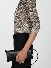 Mango Cream Leopard Print Knitted LIghtweight Cardigan - Image 4 of 7