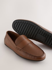 Tan Brown Leather Driver Shoes - Image 3 of 4