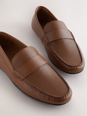Tan Brown Leather Driver Shoes - Image 4 of 4