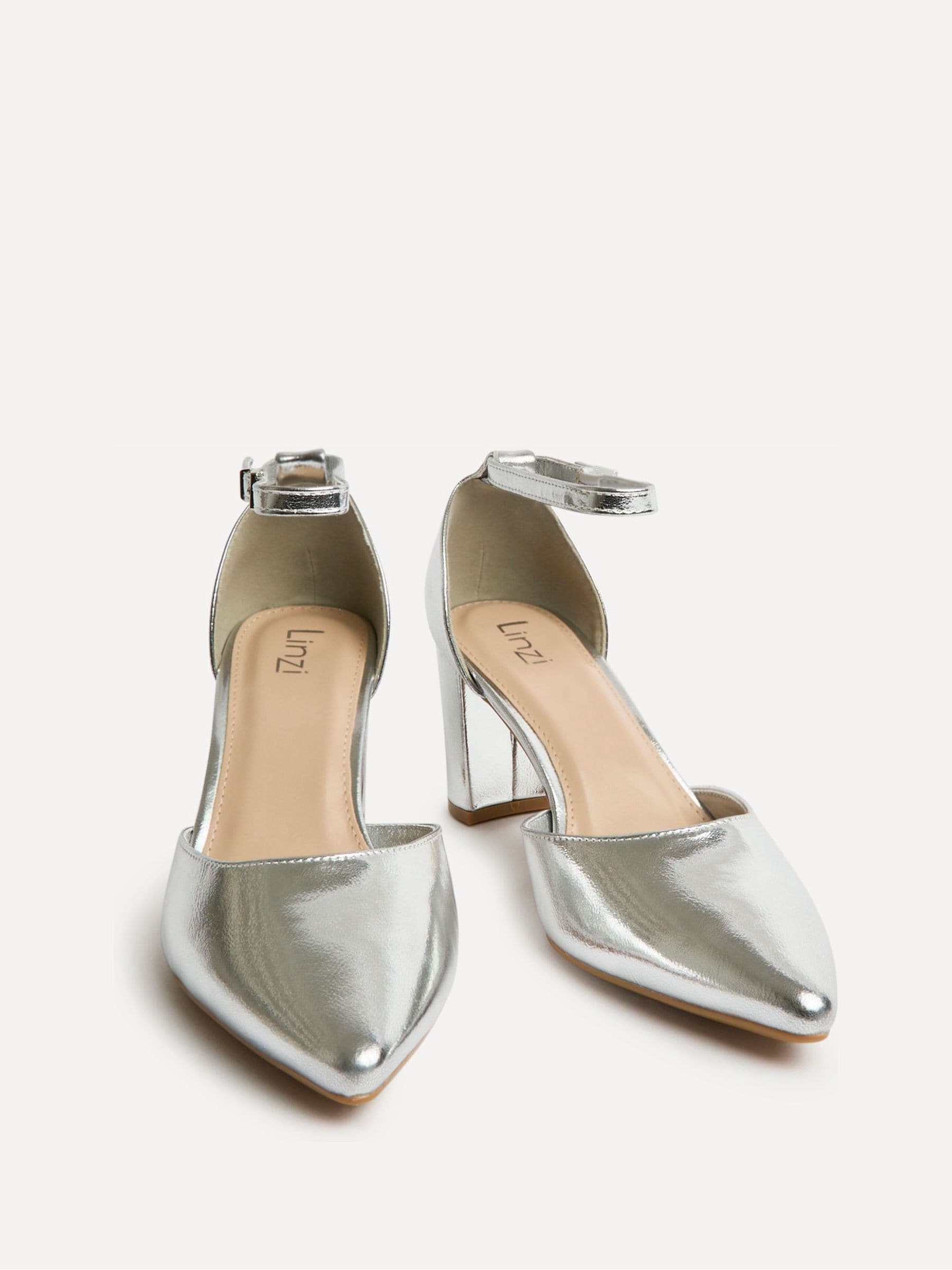 Buy Linzi Silver Leona Closed Back Court Block Heels from Next Canada