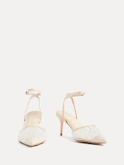 Linzi Gold Krystal Diamante Embellished Court Heels - Image 3 of 5