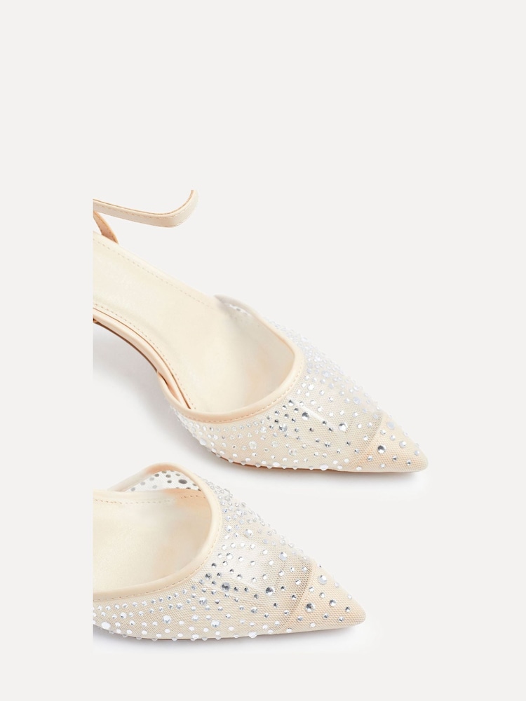 Linzi Gold Krystal Diamante Embellished Court Heels - Image 5 of 5
