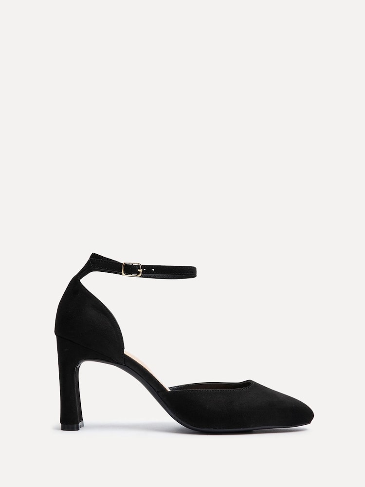 Linzi Black Corinne Square Toe Closed Back Heels - Image 2 of 5