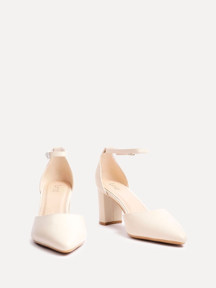 Linzi Nude Leona Closed Back Court Block Heels - Image 3 of 5