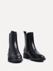 Linzi Black PU Dalston Chelsea Boots With Stretch Panel - Image 3 of 6