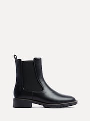Linzi Black PU Dalston Chelsea Boots With Stretch Panel - Image 4 of 6