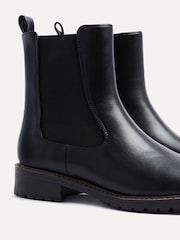 Linzi Black PU Dalston Chelsea Boots With Stretch Panel - Image 5 of 6