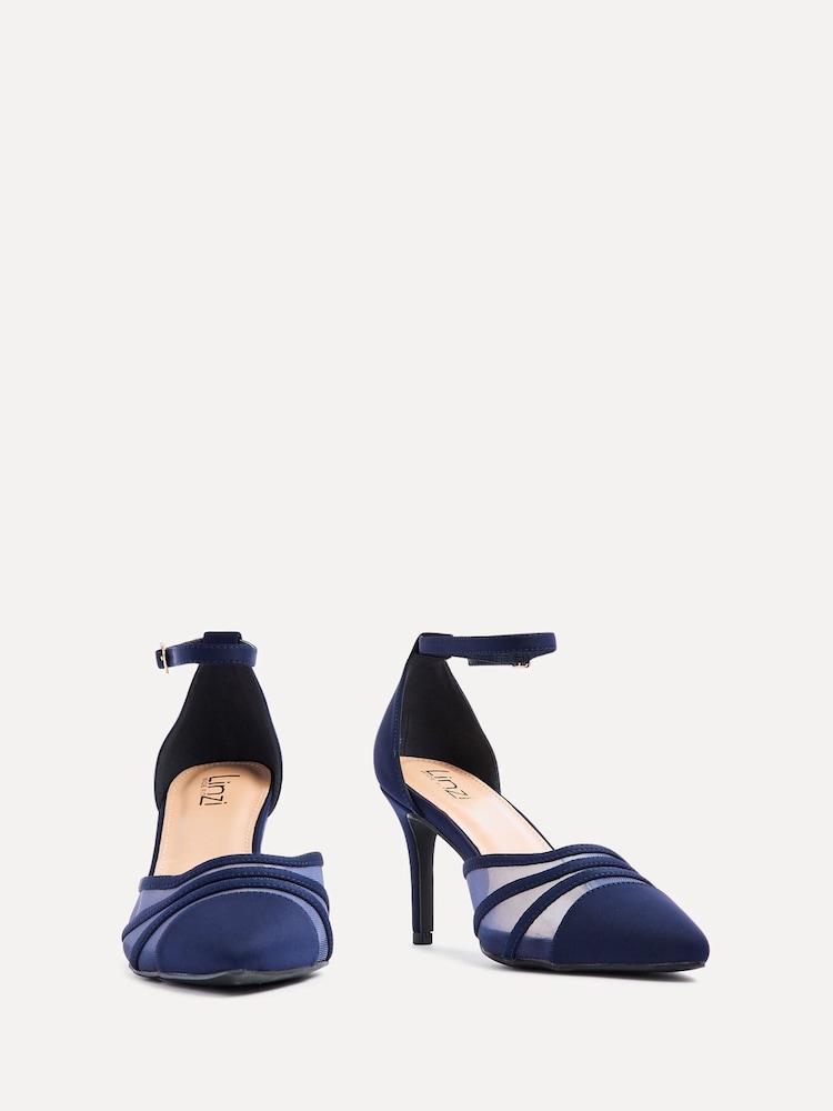 Niebieski - Linzi Tianey Wide Fit Court Stiletto Shoes With Mesh Front Detail - Image 4 of 6