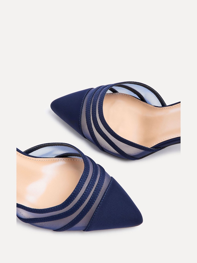 Niebieski - Linzi Tianey Wide Fit Court Stiletto Shoes With Mesh Front Detail - Image 5 of 6