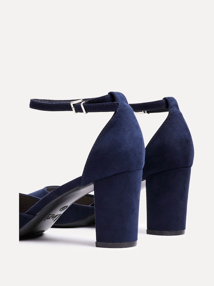 Linzi Blue Leona Closed Back Court Block Heels - Image 4 of 5