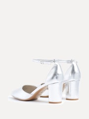 Linzi Silver Wide Fit Davina Wide Fit Closed Back Court Block Shoes - Image 5 of 5