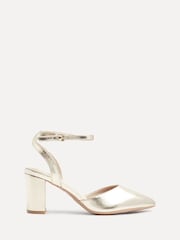 Linzi Gold Wide Fit Lori Wide Fit Pointed Toe Court Shoes - Image 2 of 5