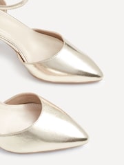 Linzi Gold Wide Fit Lori Wide Fit Pointed Toe Court Shoes - Image 4 of 5