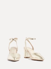 Linzi Gold Wide Fit Lori Wide Fit Pointed Toe Court Shoes - Image 5 of 5