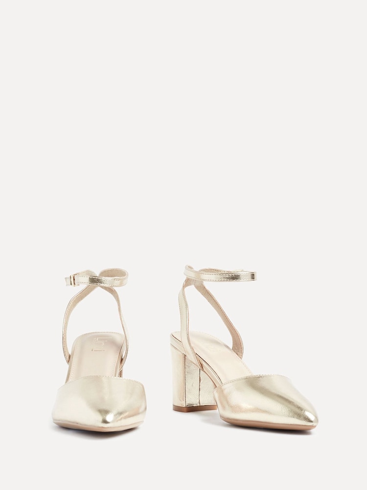 Linzi Gold Wide Fit Lori Wide Fit Pointed Toe Court Shoes - Image 5 of 5