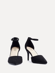 Linzi Black Wide Fit Lavora Wide Fit Stiletto Court Shoes With Ankle Strap - Image 3 of 5