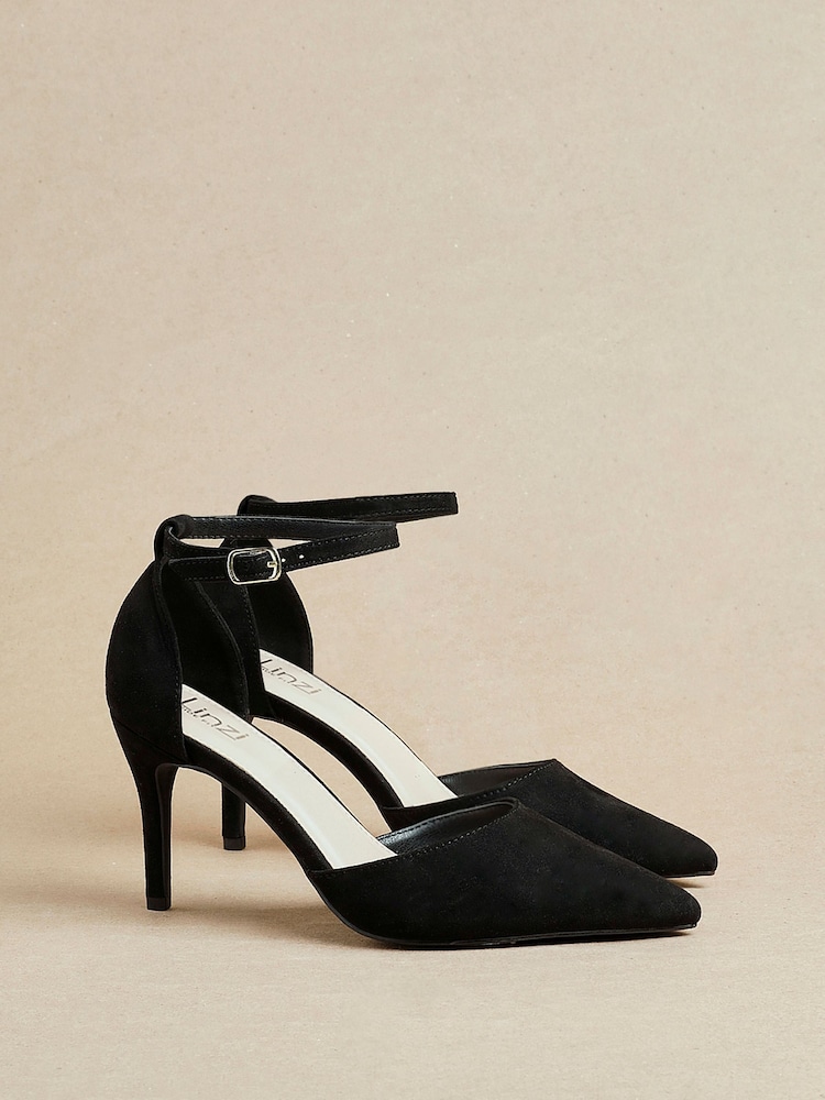 Linzi Black Wide Fit Lavora Wide Fit Stiletto Court Shoes With Ankle Strap - Image 6 of 6 Linzi Black Wide Fit Lavora Wide Fit Stiletto Court Shoes With Ankle Strap - Image 6 of 6