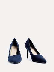 Linzi Blue Wide Fit Martina Wide Fit Stiletto Pointed Court Shoes - Image 3 of 5