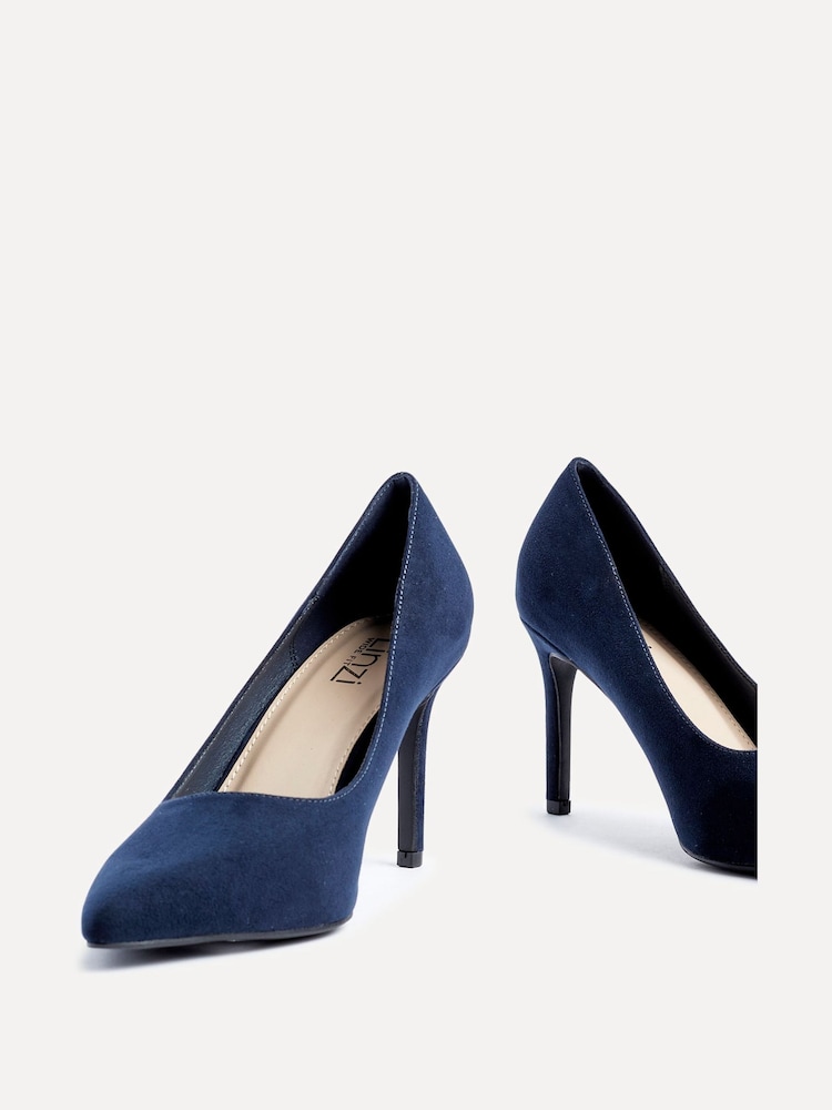 Linzi Blue Wide Fit Martina Wide Fit Stiletto Pointed Court Shoes - Image 4 of 5