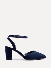 Linzi Blue Wide Fit Lori Wide Fit Pointed Toe Court Shoes - Image 3 of 6