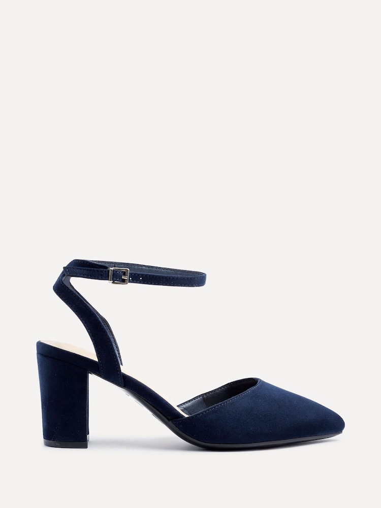 Linzi Blue Wide Fit Lori Wide Fit Pointed Toe Court Shoes - Image 3 of 6