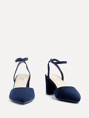 Linzi Blue Wide Fit Lori Wide Fit Pointed Toe Court Shoes - Image 4 of 6