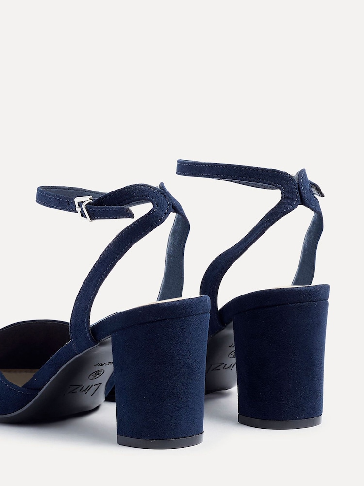 Linzi Blue Wide Fit Lori Wide Fit Pointed Toe Court Shoes - Image 6 of 6