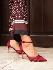 Linzi Red Wide Fit Tianey Wide Fit Court Stiletto Shoes With Mesh Front Detail - Image 1 of 6