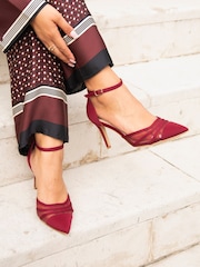 Linzi Red Wide Fit Tianey Wide Fit Court Stiletto Shoes With Mesh Front Detail - Image 2 of 6