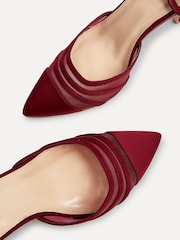 Linzi Red Wide Fit Tianey Wide Fit Court Stiletto Shoes With Mesh Front Detail - Image 6 of 6