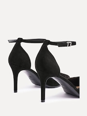 Linzi Black Suede Thea Closed Back Stiletto Court Heels With Ankle Strap - Image 4 of 5