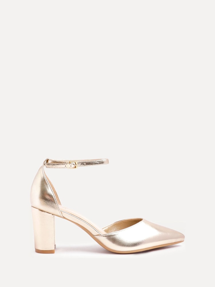Gold - Linzi Leona Hinten geschlossene Pumps mit Blockabsatz - Bild 2 von 5 Gold - Linzi Leona Hinten geschlossene Pumps mit Blockabsatz - Bild 2 von 5