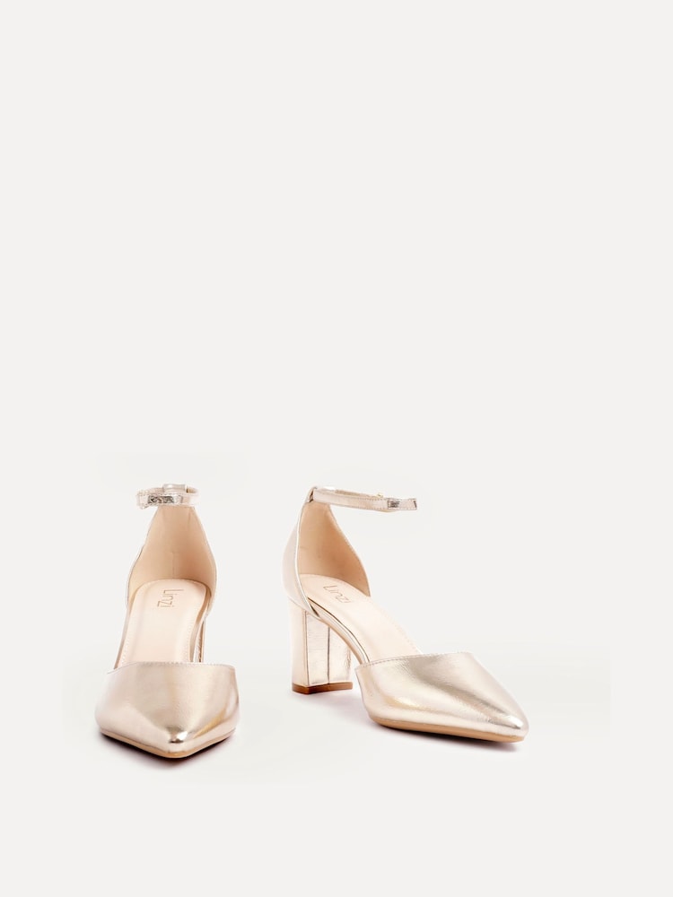 Linzi Gold Leona Closed Back Court Block Heels - Image 3 of 5