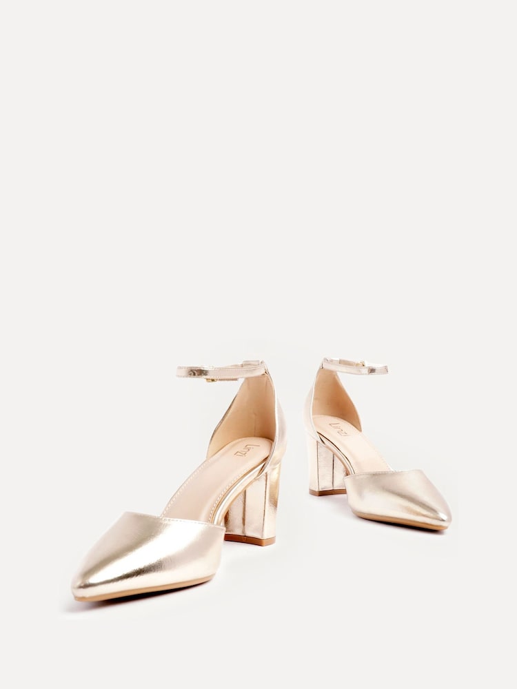 Linzi Gold Leona Closed Back Court Block Heels - Image 4 of 5