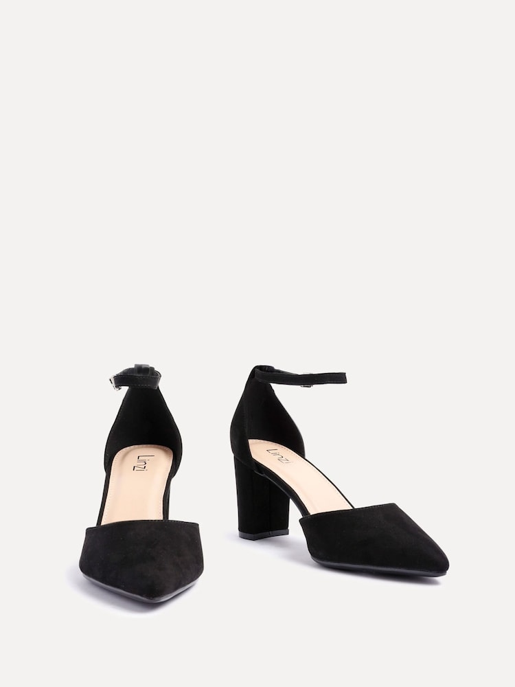 Linzi Black Leona Closed Back Court Block Heels - Image 3 of 5