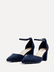 Linzi Blue Wide Fit Davina Wide Fit Closed Back Court Block Shoes - Image 4 of 5