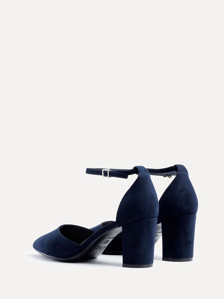 Linzi Blue Wide Fit Davina Wide Fit Closed Back Court Block Shoes - Image 5 of 5
