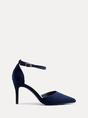 Linzi Blue Wide Fit Lavora Wide Fit Stiletto Court Shoes With Ankle Strap - Image 2 of 5