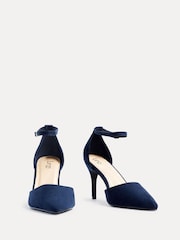Linzi Blue Wide Fit Lavora Wide Fit Stiletto Court Shoes With Ankle Strap - Image 3 of 5