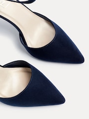 Linzi Blue Wide Fit Lavora Wide Fit Stiletto Court Shoes With Ankle Strap - Image 4 of 5