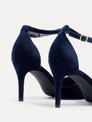 Linzi Blue Wide Fit Lavora Wide Fit Stiletto Court Shoes With Ankle Strap - Image 5 of 5