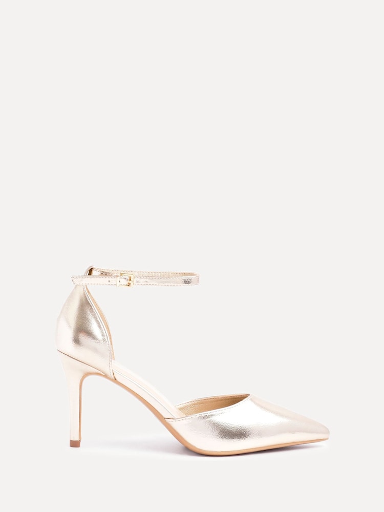 zlata (barva); zlato - Linzi Thea Closed Back Stiletto salonarji in čevlji z visoko peto With Ankle Strap - Slika 2 iz 5 zlata (barva); zlato - Linzi Thea Closed Back Stiletto salonarji in čevlji z visoko peto With Ankle Strap - Slika 2 iz 5