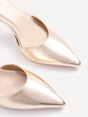Linzi Gold Thea Closed Back Stiletto Court Heels With Ankle Strap - Image 4 of 5