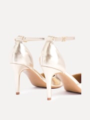 Linzi Gold Thea Closed Back Stiletto Court Heels With Ankle Strap - Image 7 of 10